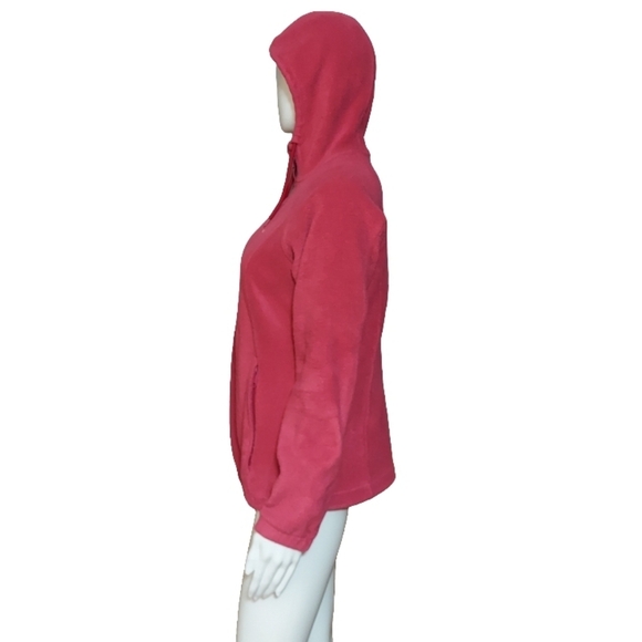 Columbia Full Zip Hooded Fleece Jacket Dark Pink - Picture 5 of 14